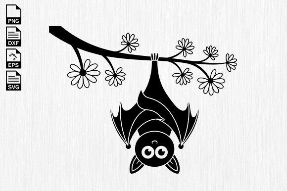 Bat SVG, Floral Bat SVG, Halloween Bat