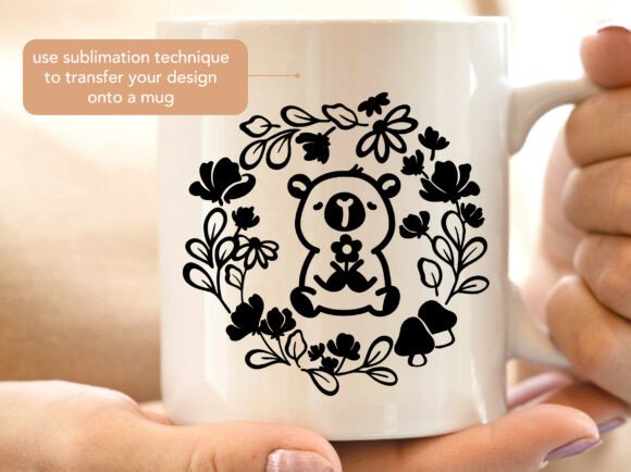 Capybara Floral Wreath SVG Shirt Design