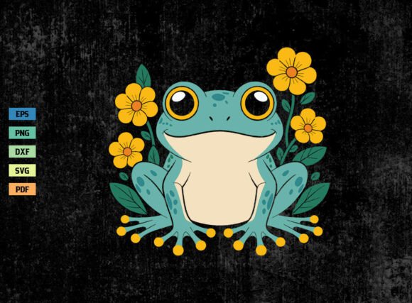 Cute Floral Frog SVG Flower Frog Shirt
