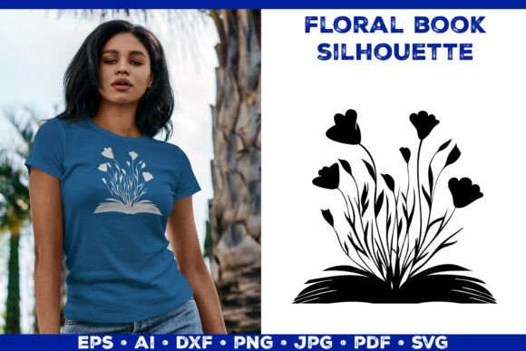 Floral Book SVG, Whimsical Botanical SVG