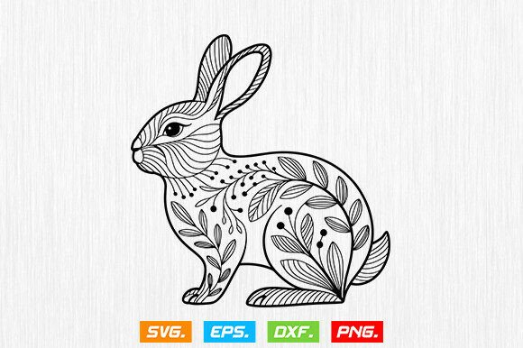 Floral Bunny SVG, Easter Bunny Svg