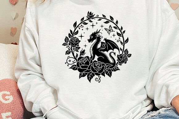 Floral Dragon Svg, Dragon Head, Dragon