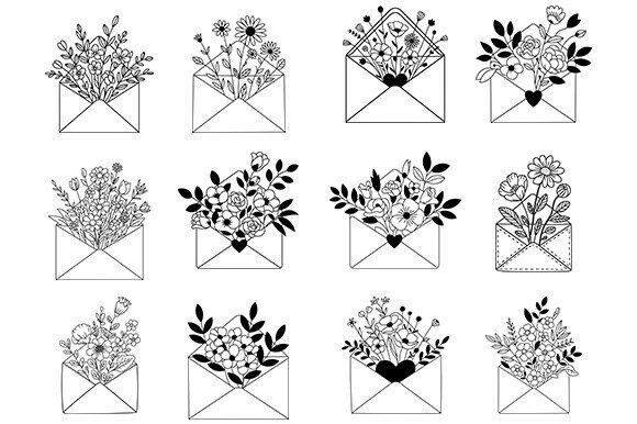 Floral Envelope Svg, Love Letter Bundle