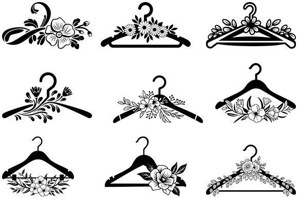 Floral Hangers Svg, Clothes Hanger Bundle