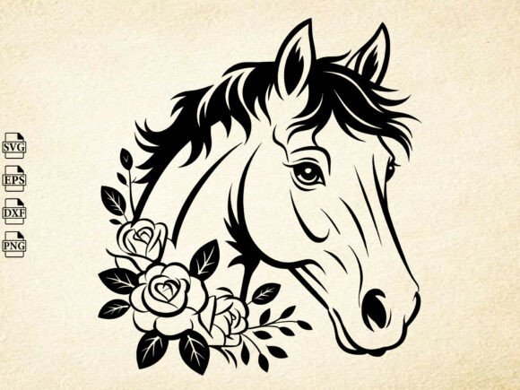 Floral Horse Lover SVG, Floral Animal Svg