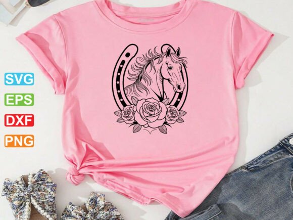 Floral Horseshoe SVG, Horse Float Svg
