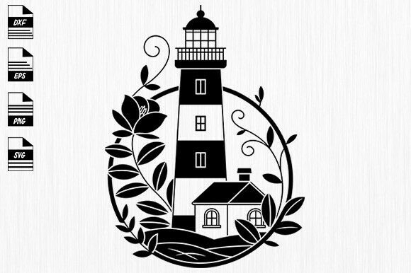 Floral Lighthouse Svg,Lighthouse Svg
