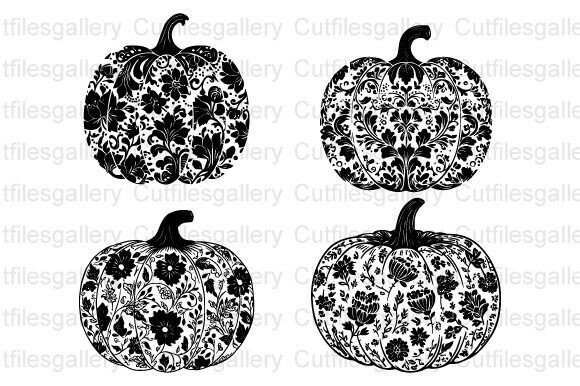 Floral Pumpkins SVG, Fall Pumpkins SVG