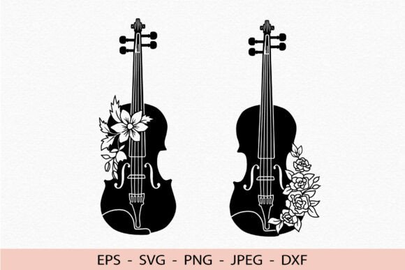 Floral Violin Svg Music Dxf Cricut