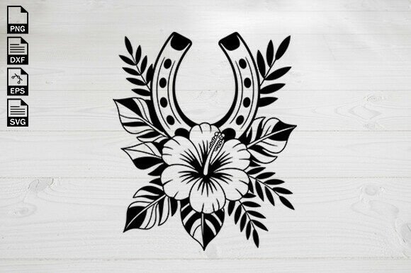 Horseshoe Svg, Floral Horseshoe Svg