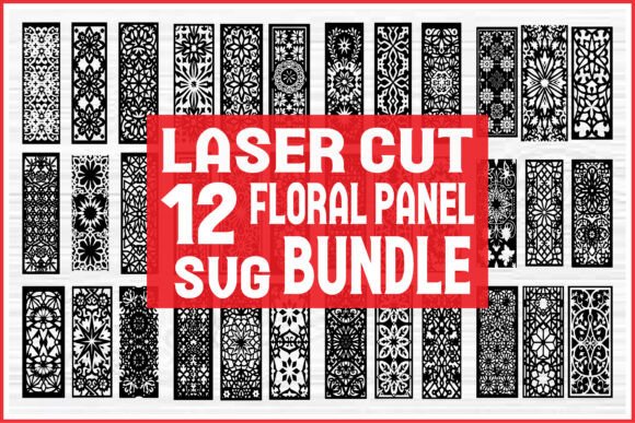 Laser Cut Floral Panel SVG