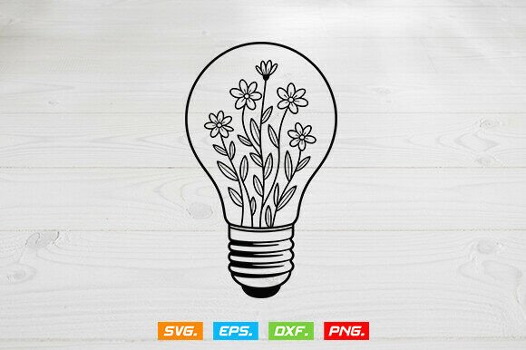 Light Bulb Svg, Floral Light Bulb Svg
