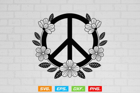 Peace Sign SVG, Floral Peace Sign SVG