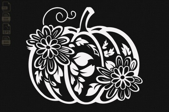 Pumpkin SVG, Floral Pumpkin, Halloween