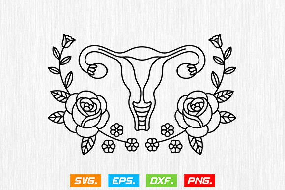 Uterus SVG, Floral Uteruses SVG